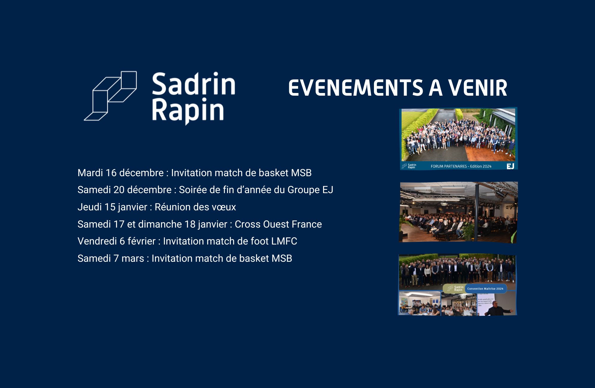 LES EVENEMENTS A VENIR !
