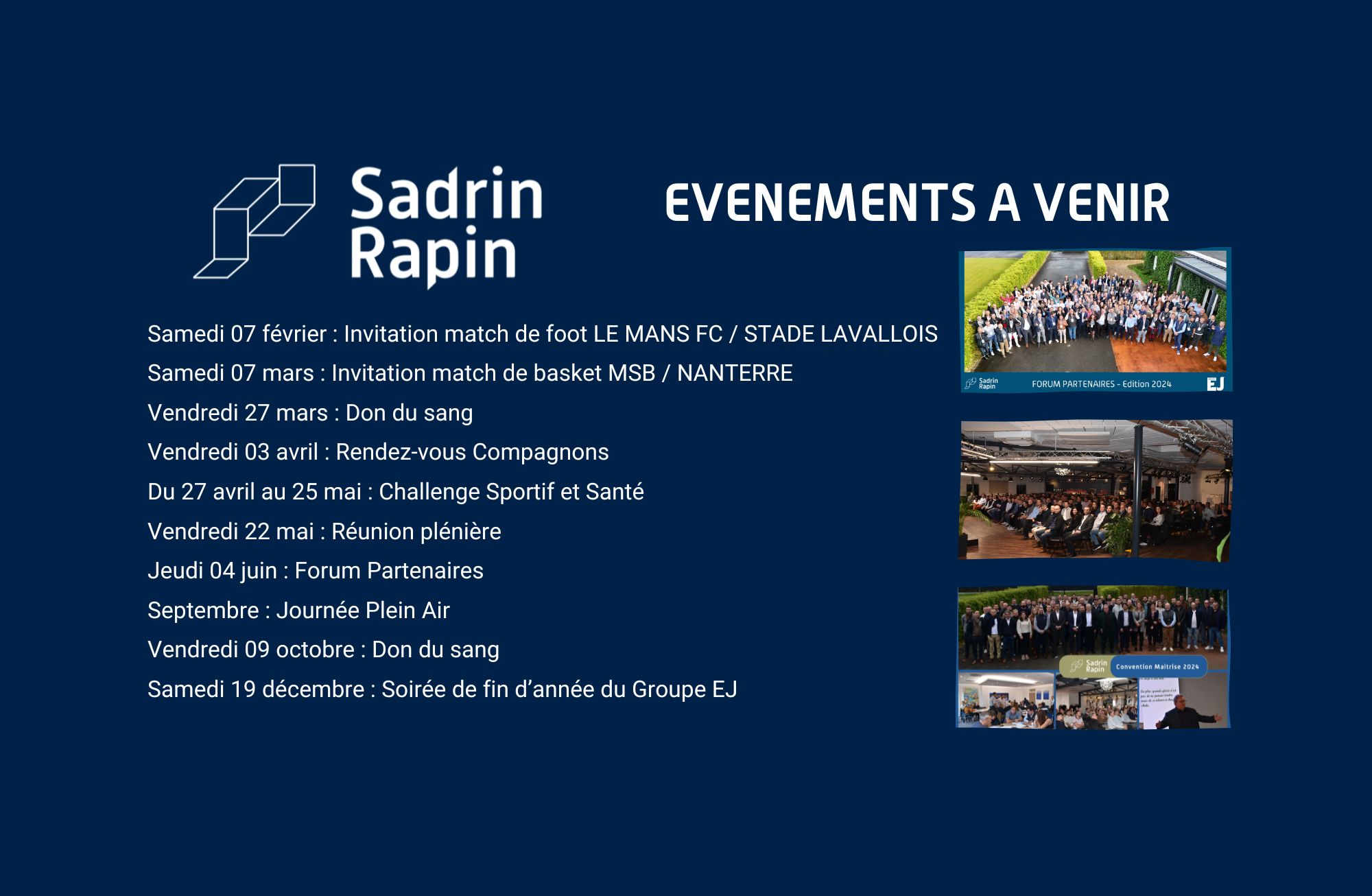 LES EVENEMENTS A VENIR !