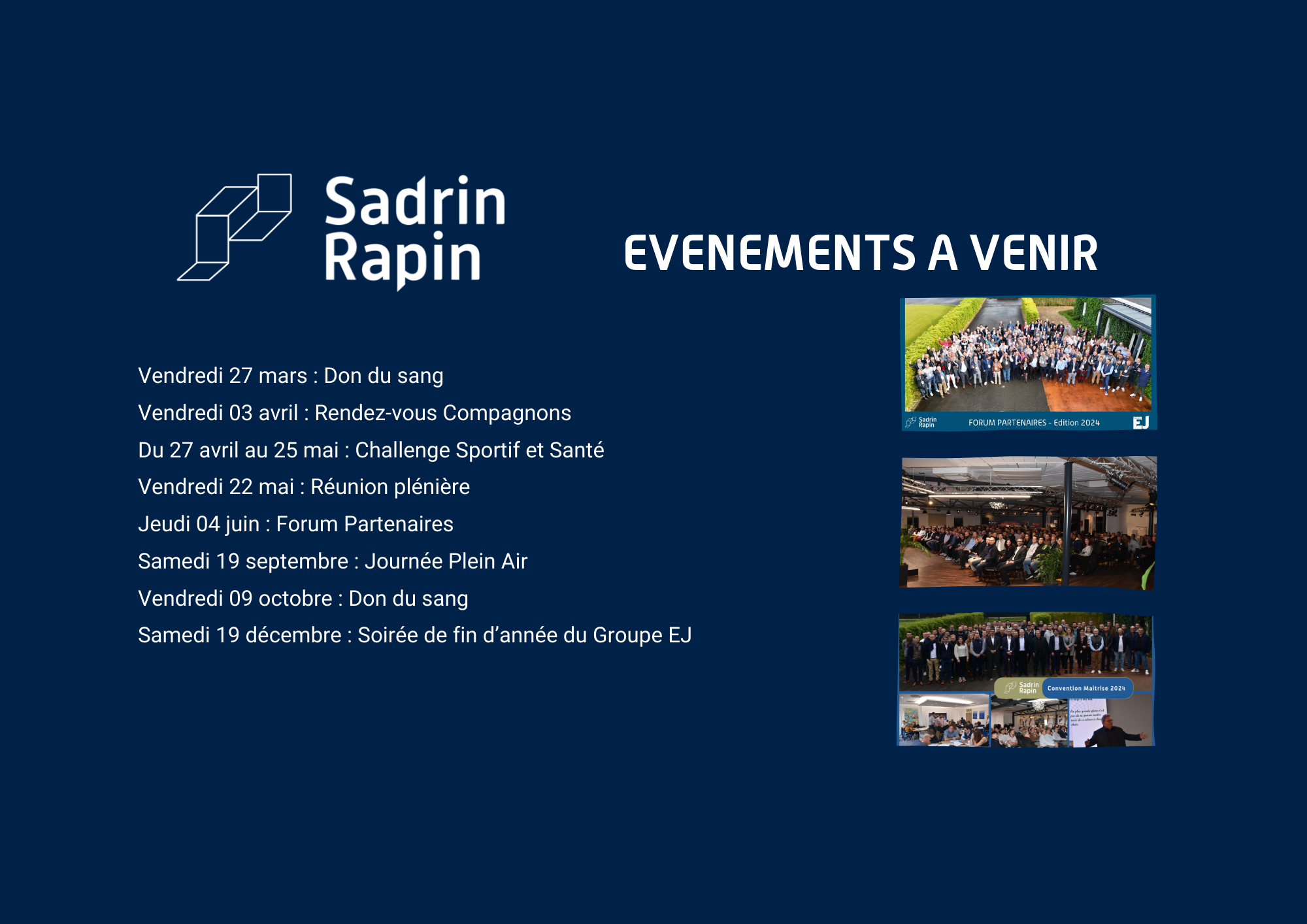 LES EVENEMENTS A VENIR !