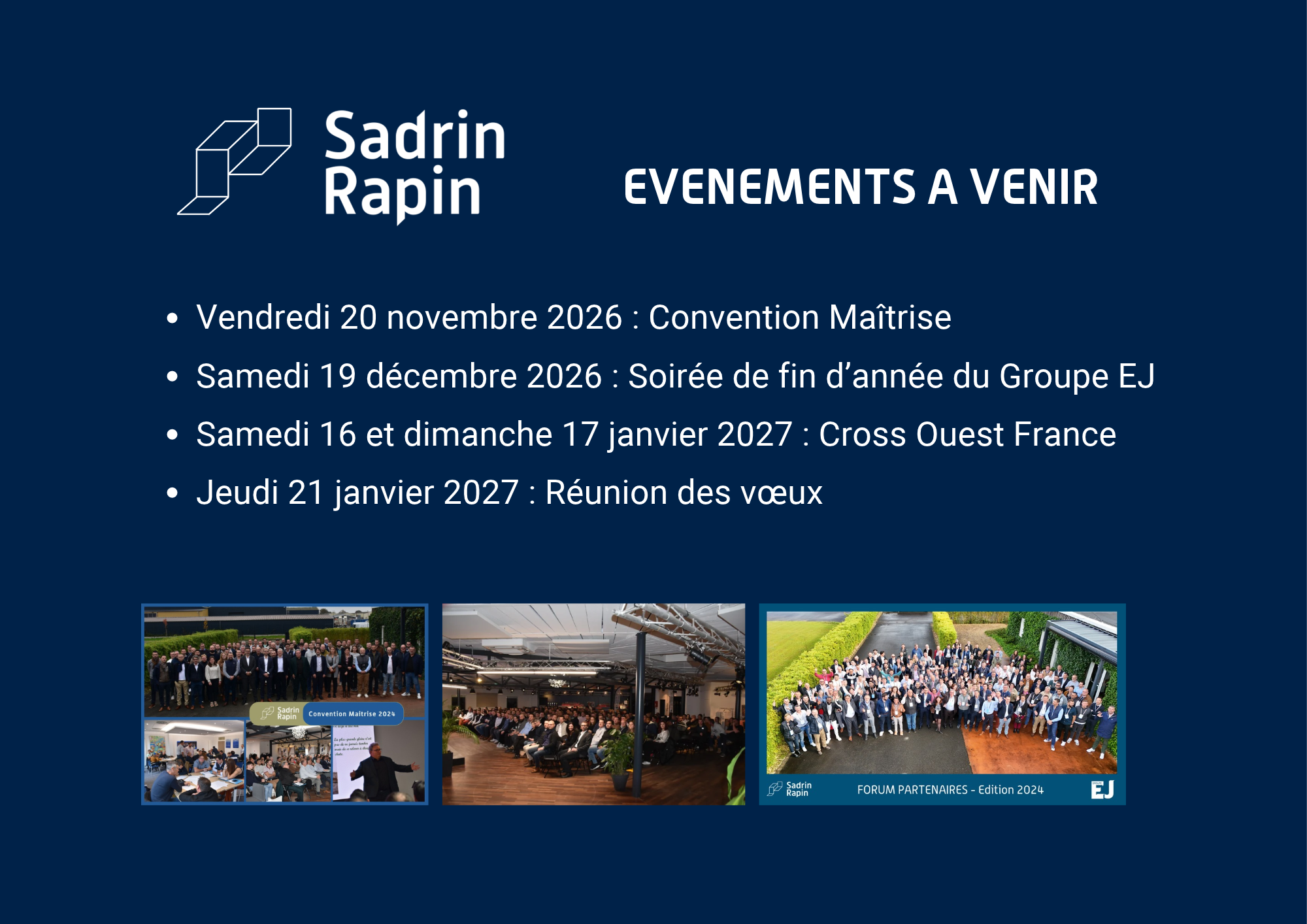LES EVENEMENTS A VENIR !